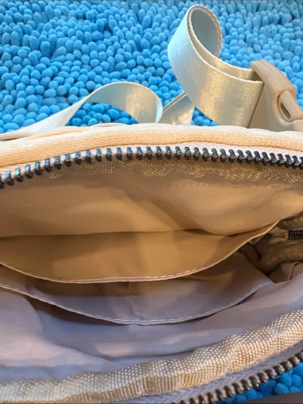 Parker & Hyde Cream Woven Crossbody Bag with Adjustable Strap